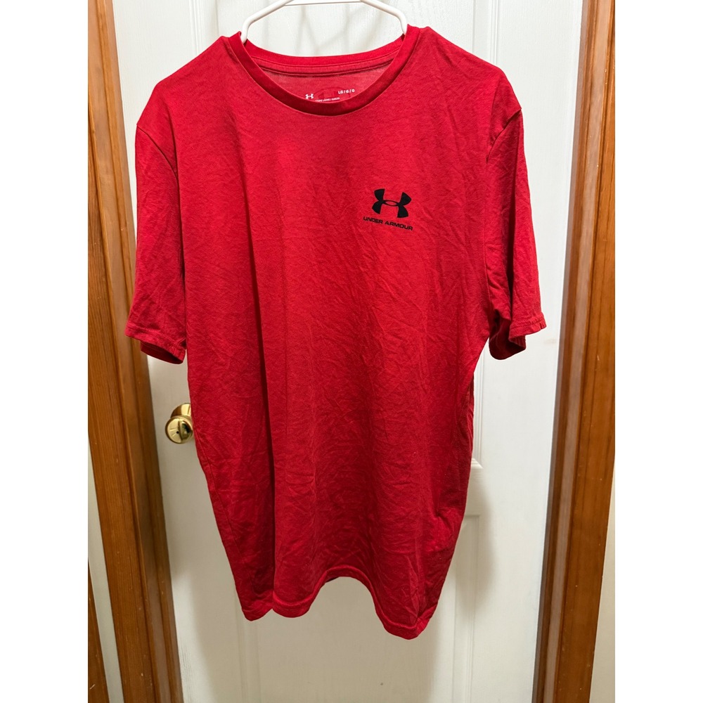 Under Armour Mens Charged Cotton Loose Fit Training T-Shirt Red Large LG